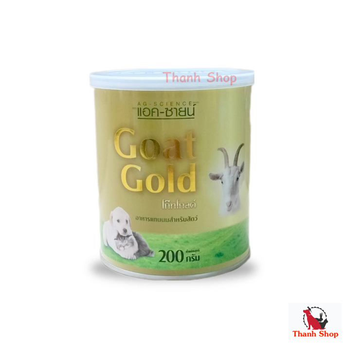 AG-Science นมแพะผง กระป๋องเขียว สำหรับสัตว์เลี้ยง 200 g.