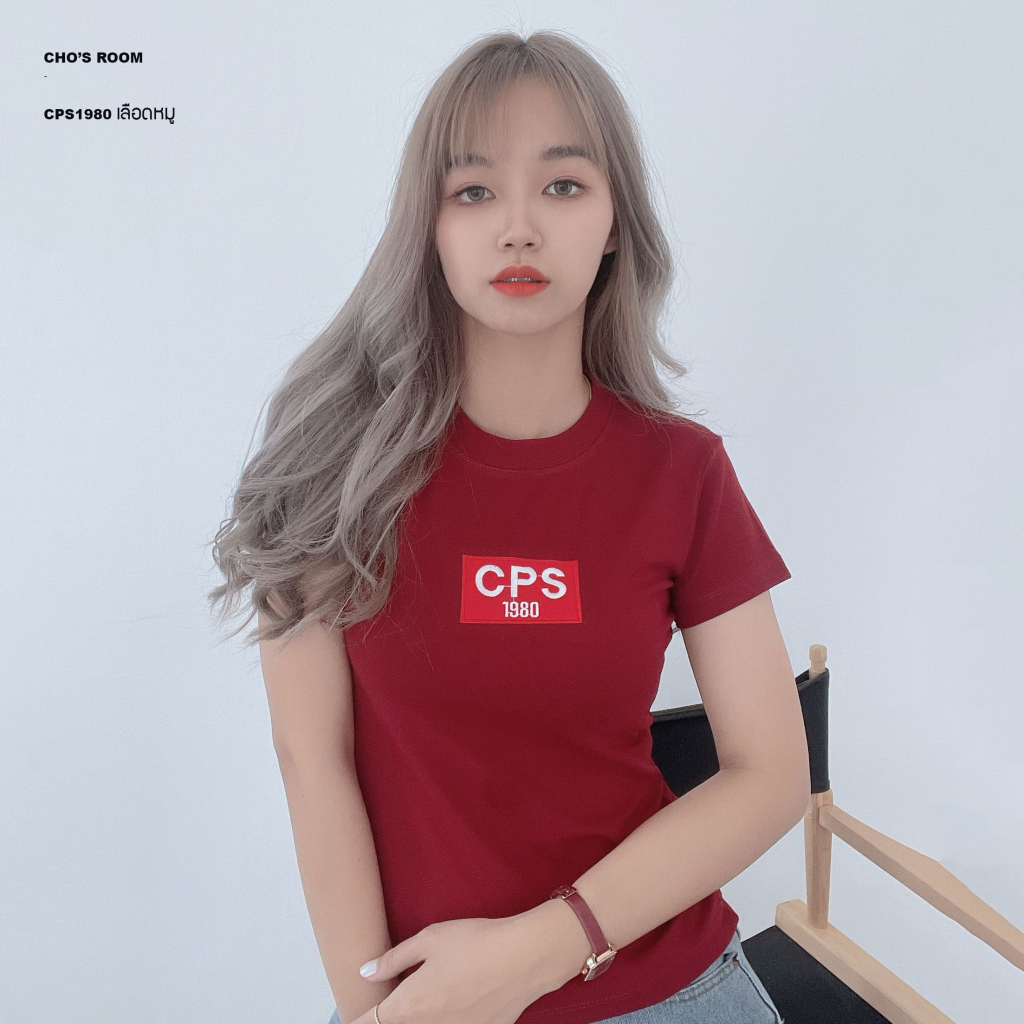 CPS ปักกรอบสีเหลี่ยม เสื้อบุ้งเข้ารูปรัดรูปนมโต Sexy อกยืด36-38