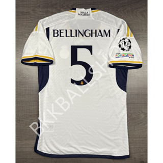 [Player] - เสื้อฟุตบอล รีล มาดริด Home เหย้า 2023/24 เกรดนักเตะ อาร์ม UCL เบอร์ชื่อ 5 BELLINGHAM