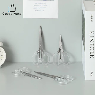 Goody Home กรรไกรสแตนเลส ด้ามจับพลาสติกสีใส พกพาสะดวก