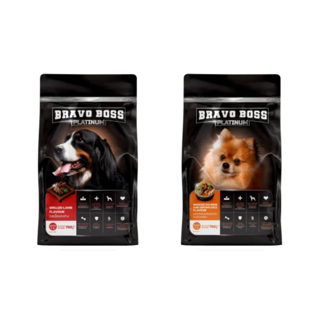 อาหารสุนัข Bravo Boss Platinum  ขนาด 750 กรัม สำหรับสุนัข 1 ปีขึ้นไป