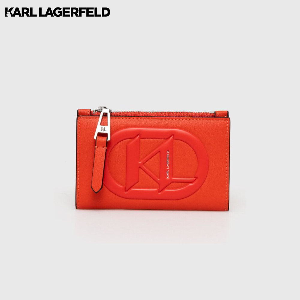 KARL LAGERFELD - K/MONOGRAM PATCH BIFOLD ZIP CARDHOLDER 235W3231 กระเป๋าใส่นามบัตร