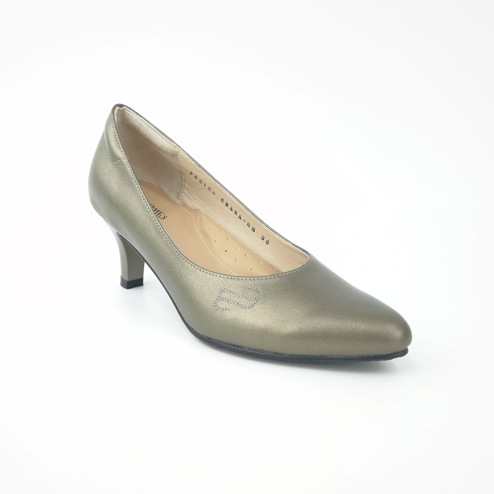 ST.JAMES รองเท้าหนังแท้ หัวแหลม/รองเท้าทำงาน ส้น 2.1/2 นิ้ว รุ่น CHANA-SS สี P.GREY | รองเท้าคัทชู ผู้หญิง