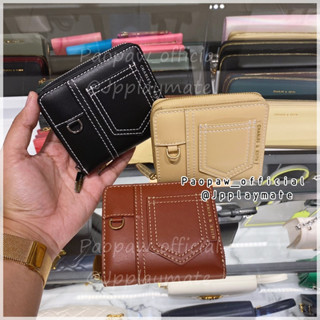 CHARLES &amp; KEITH กระเป๋าสตางค์  รุ่น Anthea Contrast-Trim Zip Around Wallet : CK6-10681101 พร้อมกล่อง และถุงกระดาษ