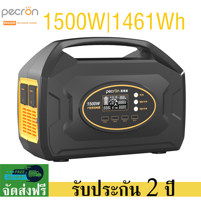 Pecron S1500 เครื่องสำรองไฟ 1500W 1461Wh กล่องสำรองไฟแคมป์ปิ้ง แบตเตอรี่สำรองพกพา Power Station รับป