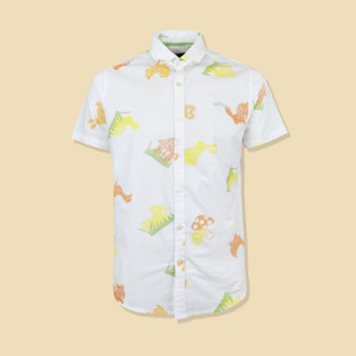 Hybrid Shirt Men ไฮบริดเสื้อเชิ๊ตผู้ชายแขนสั้น สีขาว(ฺWhite)MSS-417-WH