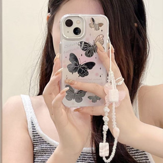 💎จัดส่งภายใน24ชม💎เคสไอโฟน สำหรับ for iPhone 11 13 14 Soft Case 12 Pro Max y2k ผีเสื้อ กระจกเงา ป้องกันการตก เคสโทรศัพท์