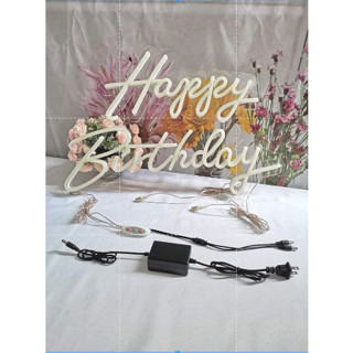 ป้ายไฟตกแต่งวันเกิด ป้ายไฟวันเกิด ป้ายสุขสันต์วันเกิด ป้ายHappy Birthday Warm White Integrative Neon Sign for Any Age