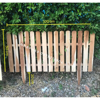 รั้วสนามไม้สักแท้ รั้วไม้สักคัดเกรดกว้าง100cmสูง50cmรั้วกั้นมีขาปักดิน รั้วกั้นสวน ราคาถูก
