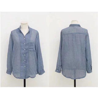 พร้อมส่งจากไทยเสื้อเชิ้ตแขนยาว ผ้าฝ้าย และผ้าลินิน แบบบาง ป้องกันแดด สําหรับผู้หญิง