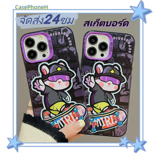 🚚จัดส่ง24ชม🚚เคสไอโฟน11 12 13 14 Pro บุคลิกภาพ เย็น สเก็ตบอร์ด พาสะดวก ป้องกันการตก Case for iPhone14 เคส