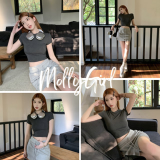Mollygitrl กระโปรงผ้านิ่ม กระโปรงใส่สบาย ไม่ย้วย พร้อมส่ง JR-616-1#