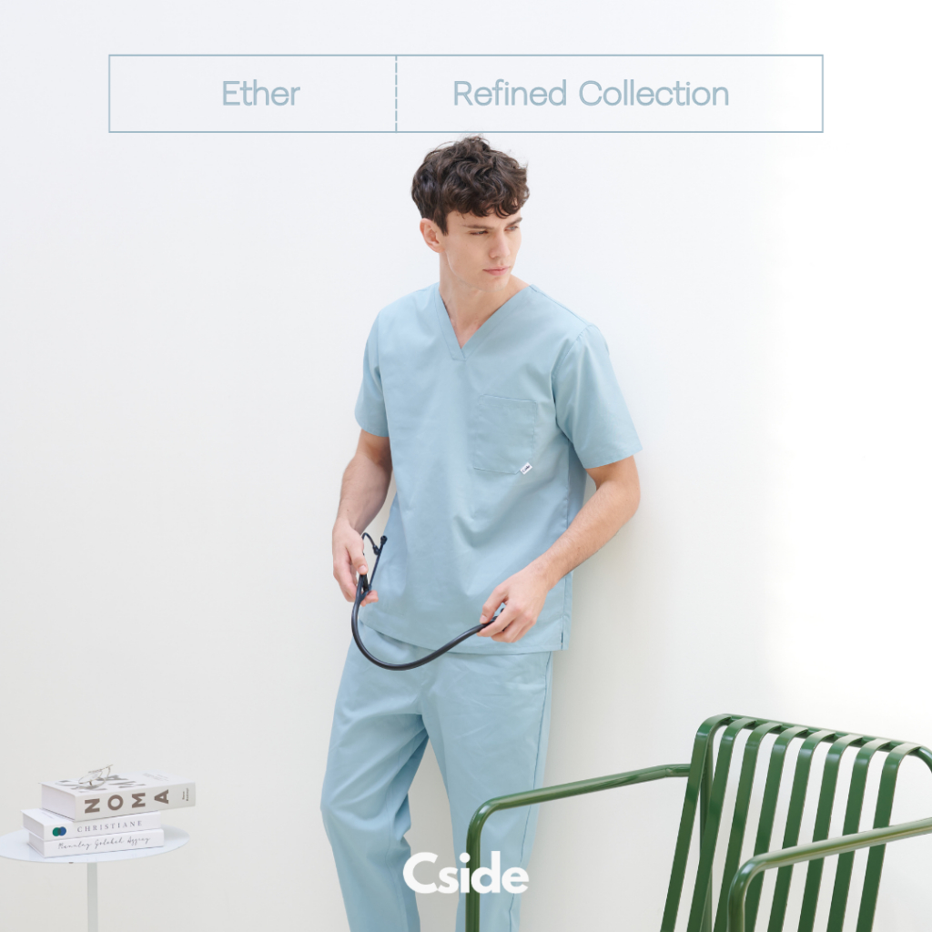 Cside Scrub - Refined Collection - Ether - ชุดสครับคอวี Unisex - เซตเสื้อกางเกง