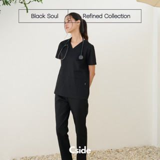 Cside Scrub - Refined Collection - Black Soul - ชุดสครับคอวี…