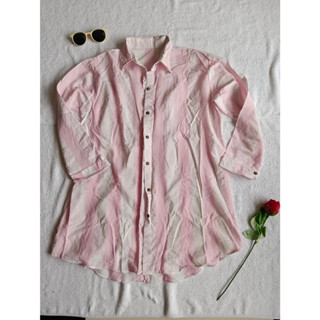 66.[มือ 2] เสื้อเชิร์ตแขนยาวลายทาง ฟรีไซต์ ใส่คลุมไปทะเล
