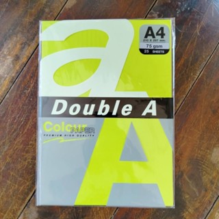 กระดาษสี A4 กระดาษ Double A rainbow 6 จำนวน 25 แผ่น คละสี 75แกรม