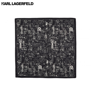 Karl Lagerfeld - K/ARCHIVE SKETCH ALL-OVER-PRINT SCARF 235W3303 ผ้าพันคอ