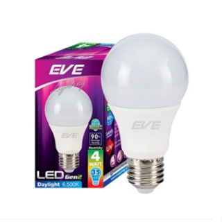 หลอดไฟ LED 4 วัตต์ Daylight EVE LIGHTING รุ่น LED A60 GEN2 E27 (แสงสีขาว) [ส่งเร็วส่งไว มีเก็บเงินปลายทาง]