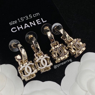 ต่างหูห่วง CC ชาแนล ก้านเงิน Chanel