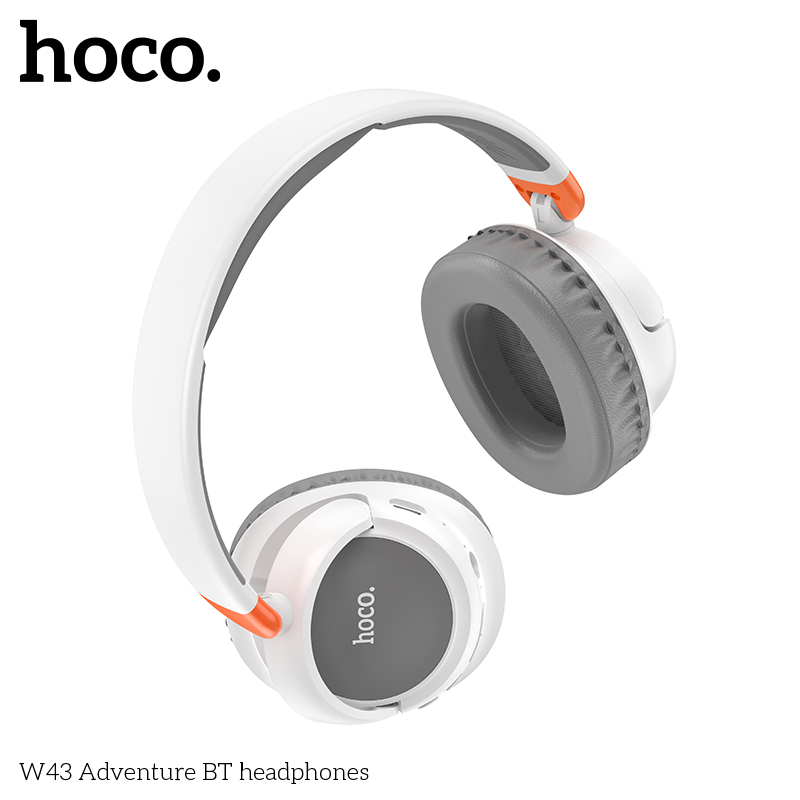 HOCO W43 หูฟังบลูทูธ BT 5.3 สีสันสดใส พับเก็บได้ ใส่สบาย คุณภาพดี HiFi Audio รองรับสาย AUX / TF Card แบต 25ชม เฮดโฟน hc3