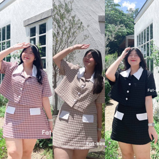 Set เสื้อคอปกแขนสั้น แต่งกระดุมน่ารัก