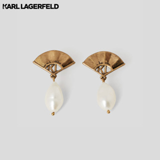 Karl Lagerfeld - K/ARCHIVE FAN PEARL EARRINGS 235W3905 ต่างหู