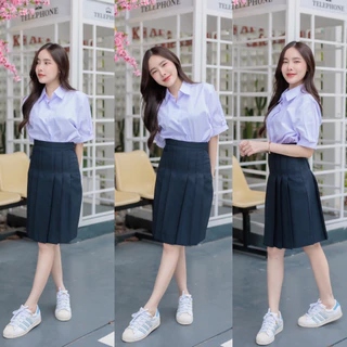 กระโปรงนักเรียนทรงแคบ สีกรมเข้ม-สีดำ ความยาว 22“-26” ผ้ามัน ดีวาย ผ้ารีดเรียบ อยู่ทรง ไม่ยับง่าย ทรงสวยเป๊ะ☺️