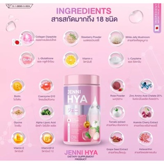 เจนนิไฮยา 1 แถม1JENNI HAYไฮยาแบบกินได้ คอลลาเจนไดเปปไทด์กลูต้า Zinc