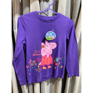 ⭐️ NEW ⭐️ Peppa Pig Long Sleeve เสื้อยืด แขนยาว เนื้อผ้าไม่บาง สกรีนลาย เปปป้าพิก Baleno Junior ฮ่องกง Hongkong S140