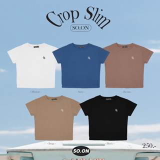 (ใส่โค้ด WYLUNJ ลดทันที 45.- ) เสื้อ Crop So on รุ่น Slim