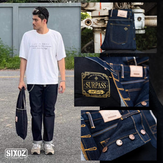 [ลิขสิทธิ์แท้] Surpass Denim รุ่น Brass กระบอกตรง 16 oz ริมแดง