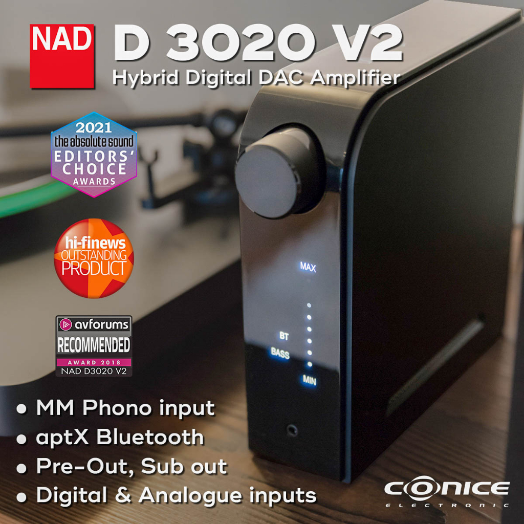 NAD D 3020 V2 Hybrid Digital DAC Amplifier แอมป์ดิจิตอล มีกำลังขับ 30 วัตต์x2 และมีแดคในตัว