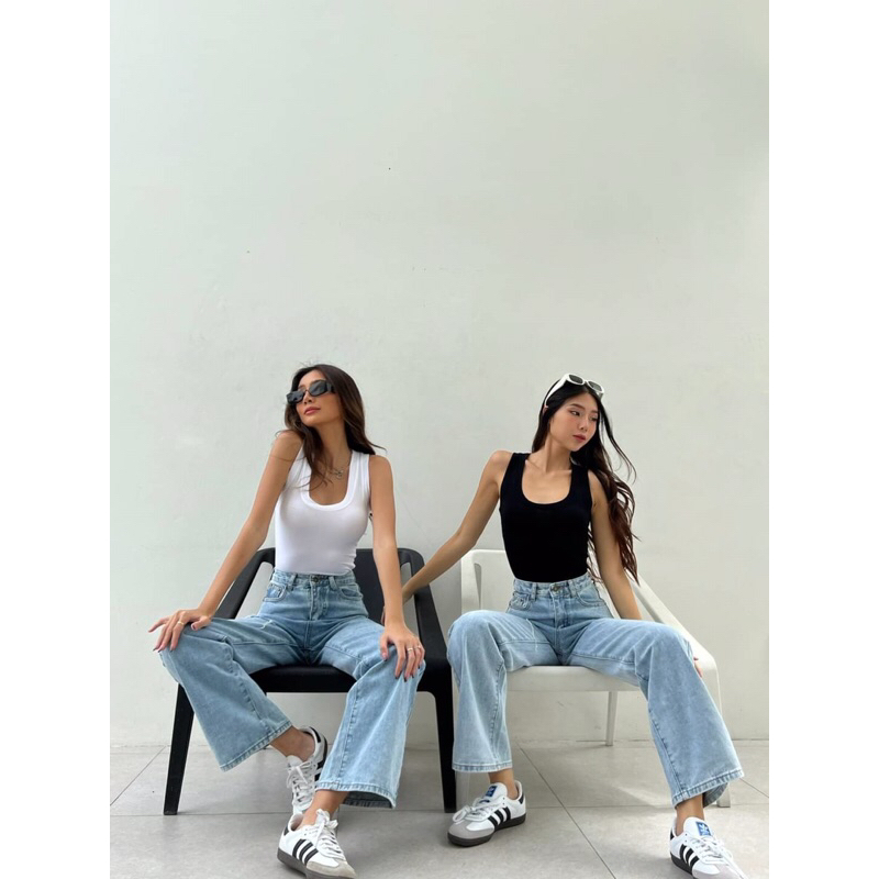 โค้ด25% Davika Tank เสื้อกล้ามคอกลมทรงเบสิค เนื้อผ้าผ้าเรย่อน1ชั้น