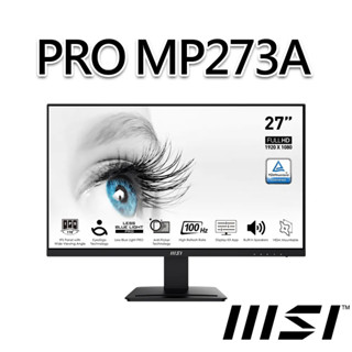 MONITOR (จอมอนิเตอร์) MSI PRO MP273A  27" 100Hz IPS 1920 x 1080 (FHD) ประกัน 3 ปี