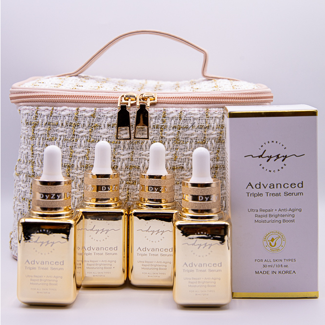 DyZy Advanced Triple Treat Serum (แพ็ค4 แถมกระเป๋า) ดีซีส์เซรั่มหน้าใส ลดจุดด่างดำ ฝ้า กระ ลดริ้วรอย ยกกระชับ ชะลอวัย