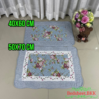 Bedsheet.BKK พรมเช็ดเท้าผ้าฝ้าย พรมวินเทจ มีหลายขนาด ซักปั่นเครื่องได้ รหัส0811.