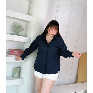 เสื้อเชิ้ตทรงญี่ปุ่นเเขนพองสีน้ำเงินน่ารักมากๆจ้า งานสวยเนื้อผ้าดีงาม Q1056