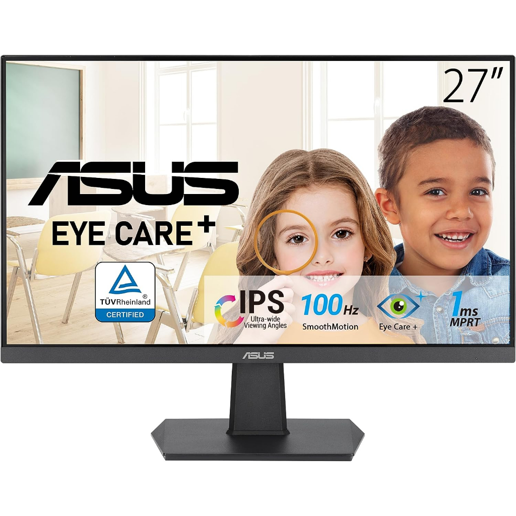 MONITOR (จอมอนิเตอร์) ASUS VA27EHF 27" IPS 100Hz Eye Care ประกัน 3 ปี