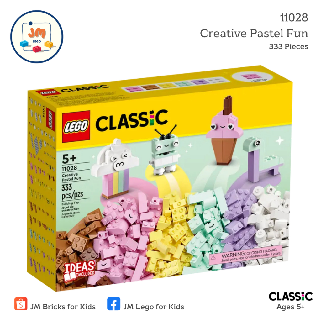 LEGO Classic 11028 Creative Pastel Fun (333 Pieces) สำหรับเด็กอายุ 5 ปีขึ้นไป Brick Toy ตัวต่อ เลโก้