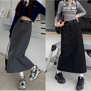 Theyourlooks ♡ พร้อมส่ง Women skirt กระโปรงยาว ผ่าหลัง ☕️🪽