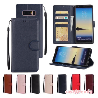 เคสฝาพับ Samsung Galaxy Note 8 เคสหนังฝาพับ พร้อมช่องใส่บัตร มีสายห้อยมือ