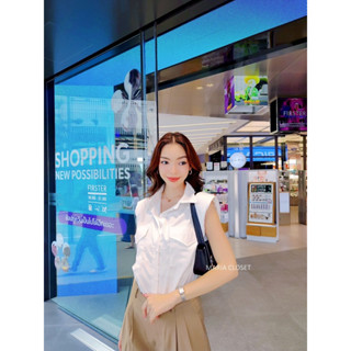 เชิ้ตแขนกุดงานดีสไตล์เกาหลี งานนี้คือสวยมาก ผ้าคือดี เกรดงานเกินราคามาก