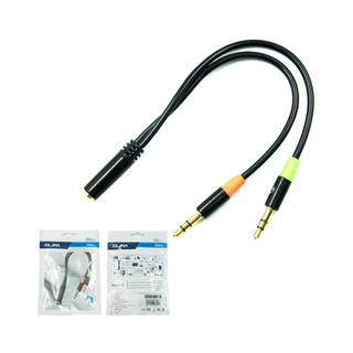 ✅มาตรฐาน ทน ของแท้ by GLINK GLEX-001 Cable Y-Connector 2:1 (M/F) แปลง 2 ช่องเป็น 1 ช่องรวมสัญญาณไมค์และเสียง ขนาด 3.5MM