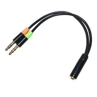 ✅มาตรฐาน ทน ของแท้ by GLINK GLEX-001 Cable Y-Connector 2:1 (M/F) แปลง 2 ช่องเป็น 1 ช่องรวมสัญญาณไมค์และเสียง ขนาด 3.5MM