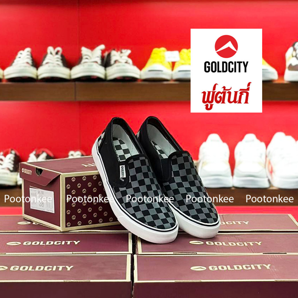 Gold City รองเท้าผ้าใบ รุ่น Ns901 ทรงสลิปออน slip on ไซส์ 39-45 ของเเท้ พร้อมส่ง