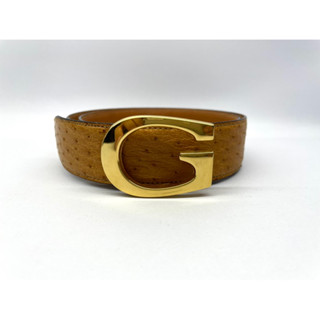 เข็มขัด Gucci แท้100%  Tan Ostrich Leather single G Belt