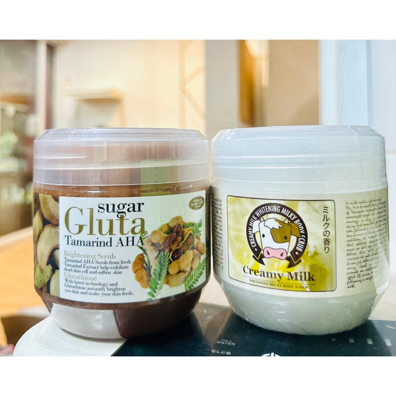 [พร้อมส่ง & ของแท้💯] สครับมะขาม SugarGluta & Creamy Milk - Scrub Tamarind AHA