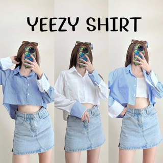 S001 : YEEZY SHIRT เสื้อครอปเชิ้ตคอปกแขนยาว