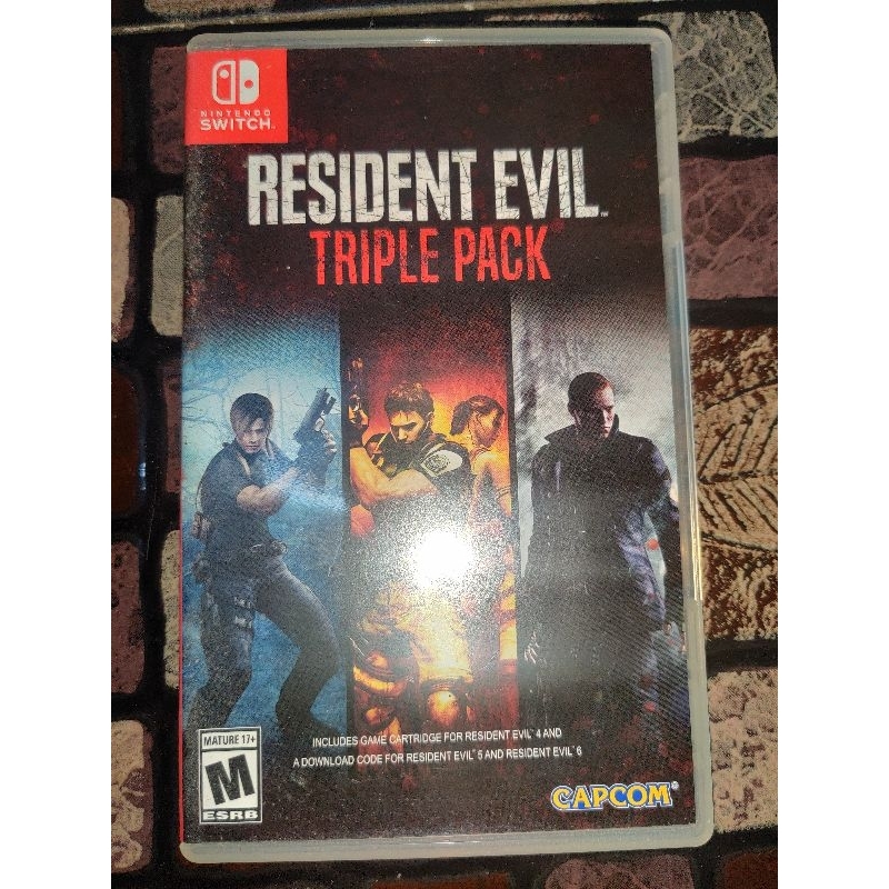 แผ่นเกม Nintendo switch resident evil triple pack (มือ2 มีเฉพาะภาค4)