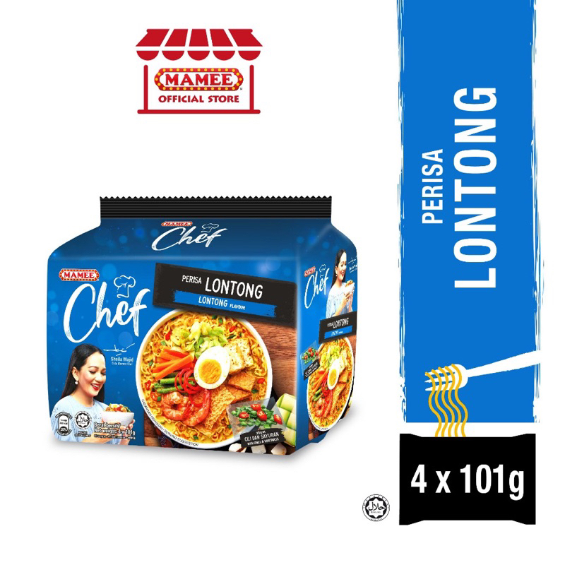 มาม่ามามี้ MAMEE CHEF Lontong Pack Noodles (Packs of 4) บะหมี่กึ่งสําเร็จรูปมามีเชฟ - รสลวก (4 x 89 